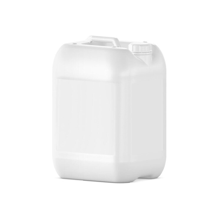 White plastic jerry can isolated on white background